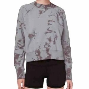 Lululemon Ready to Roll Crew Sweatshirt Tie-Dye Gray Brown Size 10